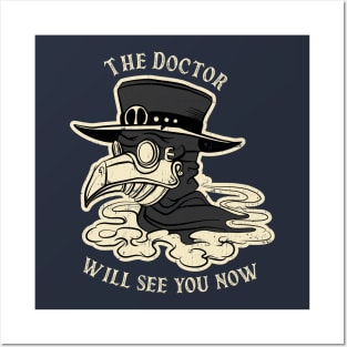 Plague Doctor will see you now Face Mask Vintage Retro Posters and Art